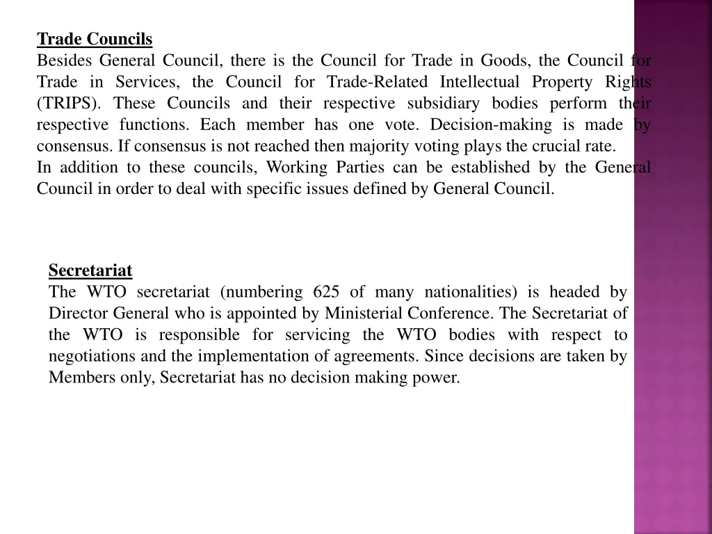 trade councils besides general council there