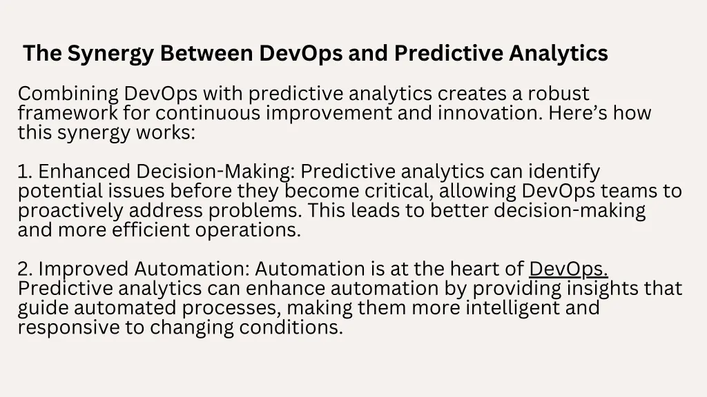 the synergy between devops and predictive