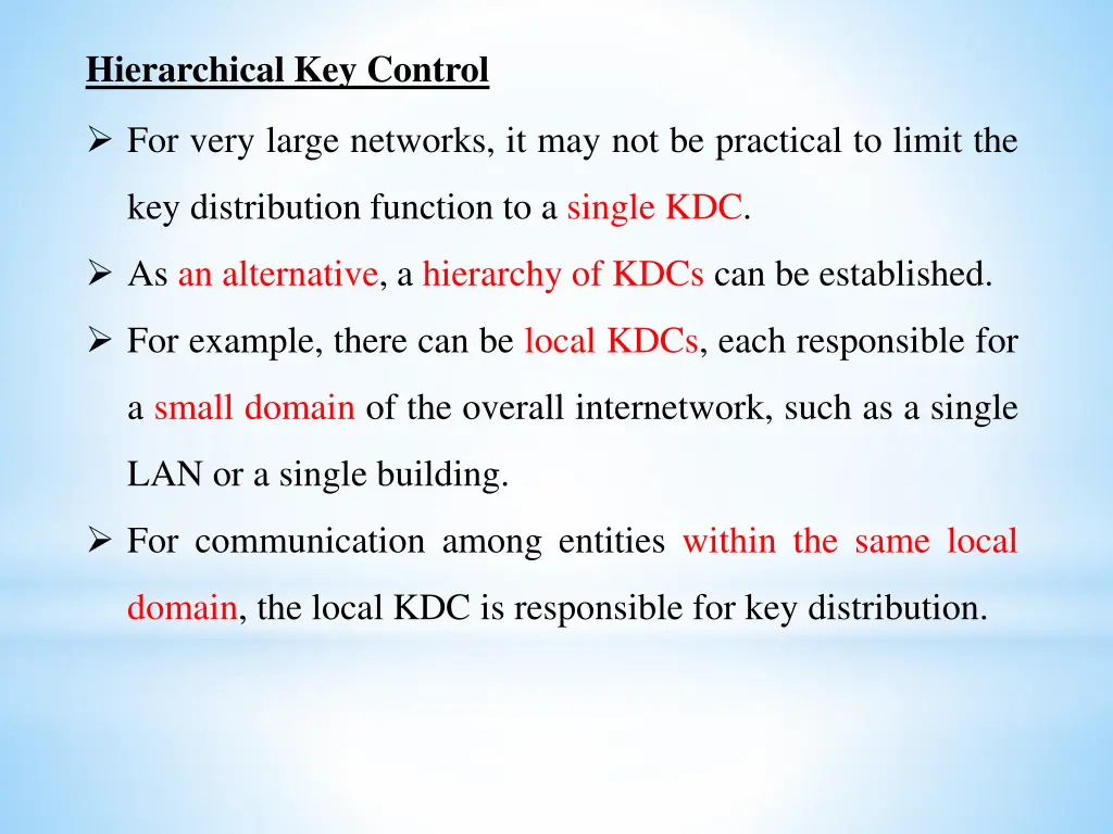 hierarchical key control