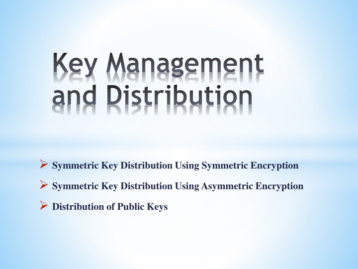 key management and distribution