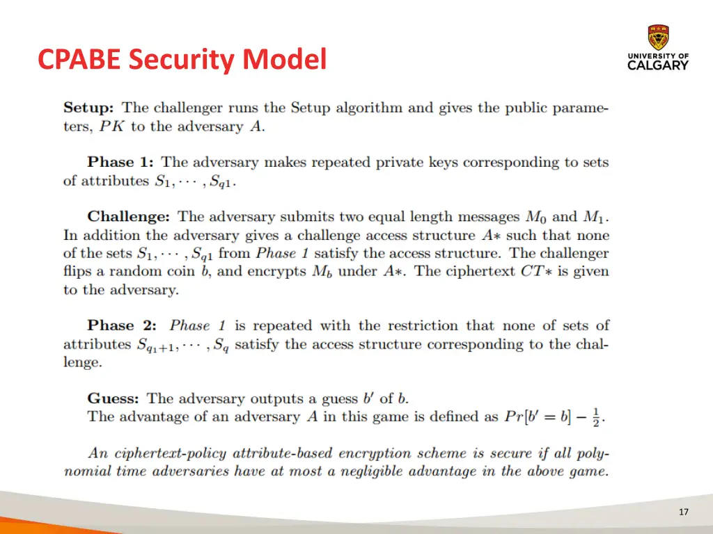 cpabe security model