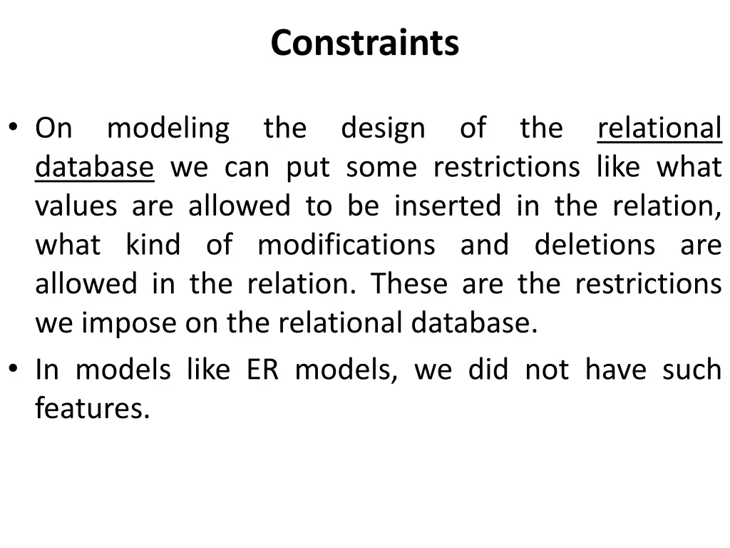 constraints