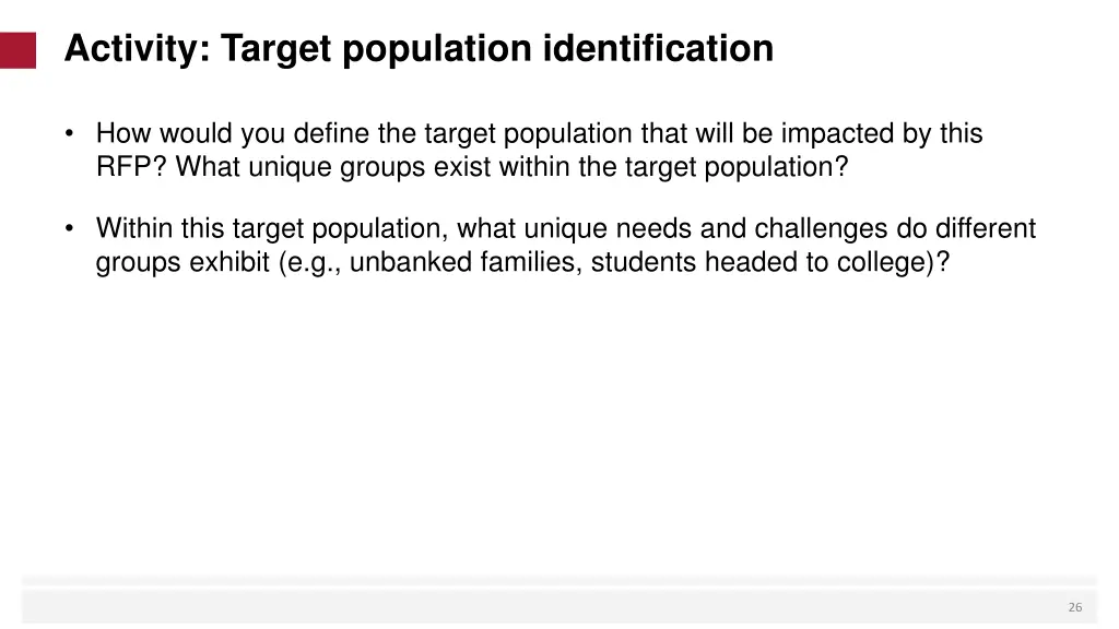 activity target population identification