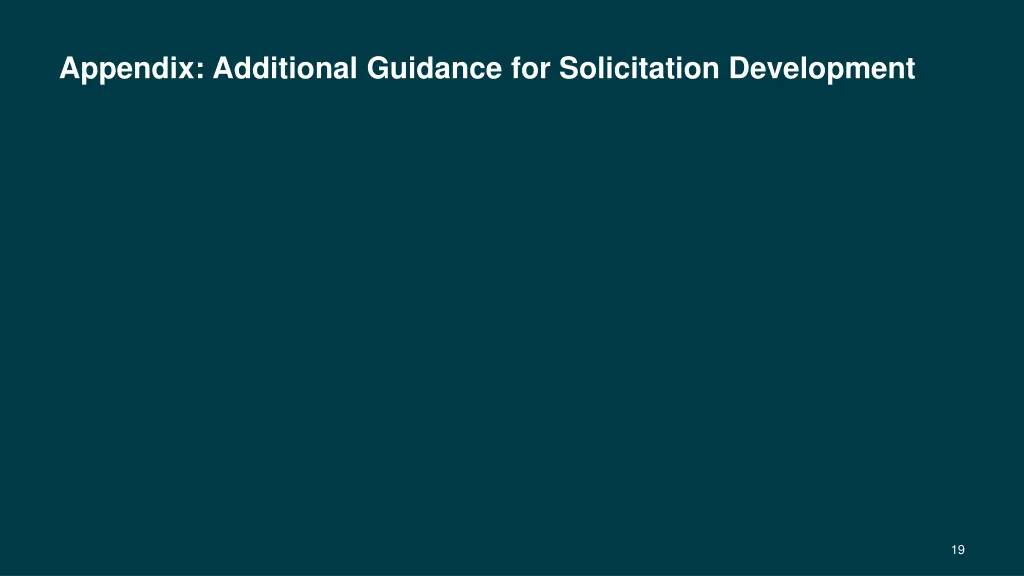 appendix additional guidance for solicitation