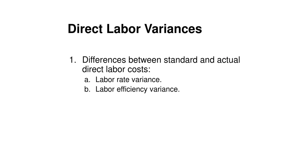 direct labor variances