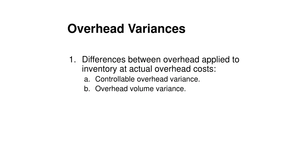 overhead variances