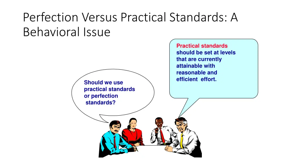 perfection versus practical standards 2