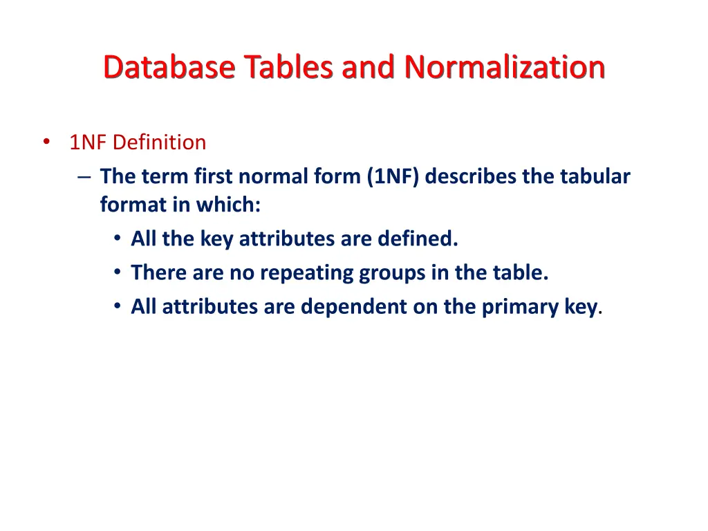 database tables and normalization 1