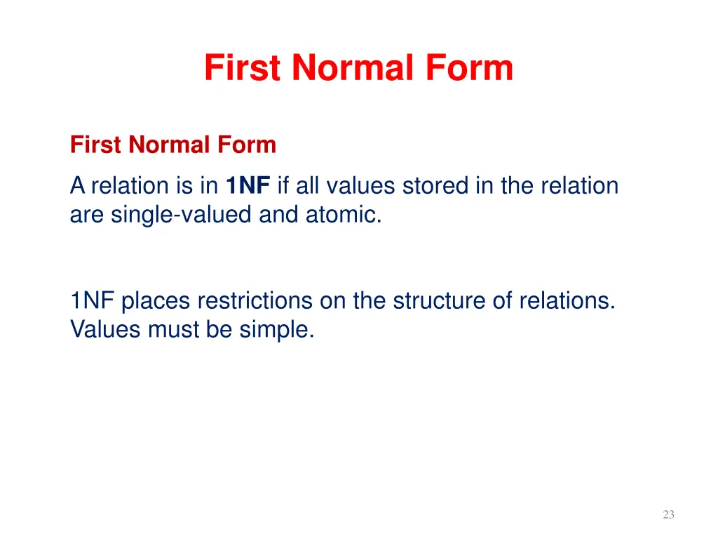 first normal form