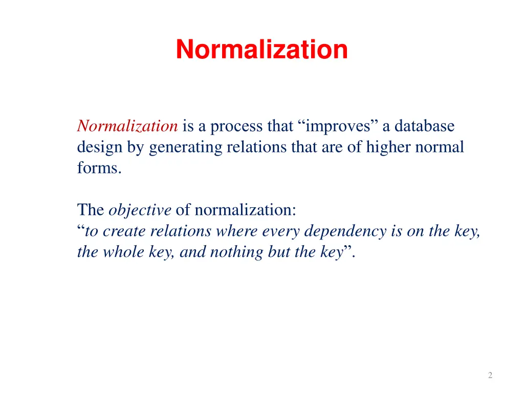 normalization