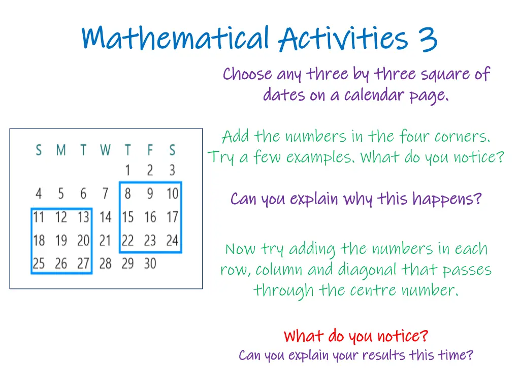 mathematical activities 3 mathematical activities