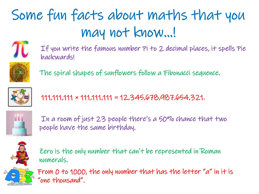 some fun facts about maths that you some