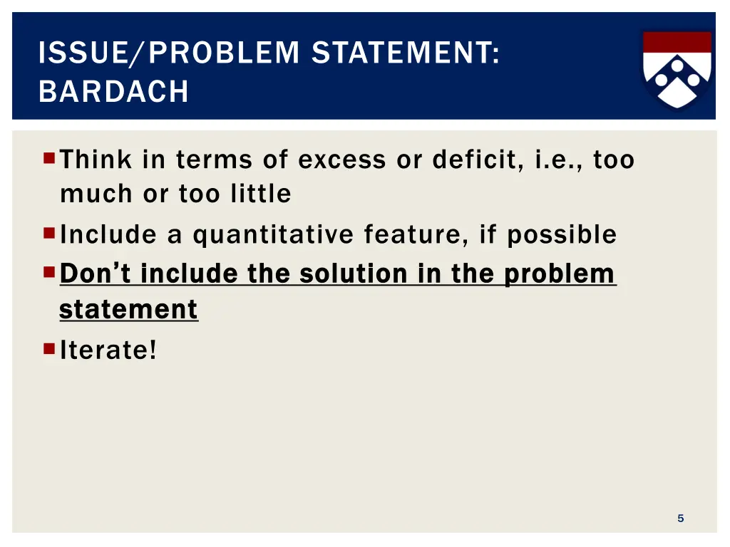 issue problem statement bardach