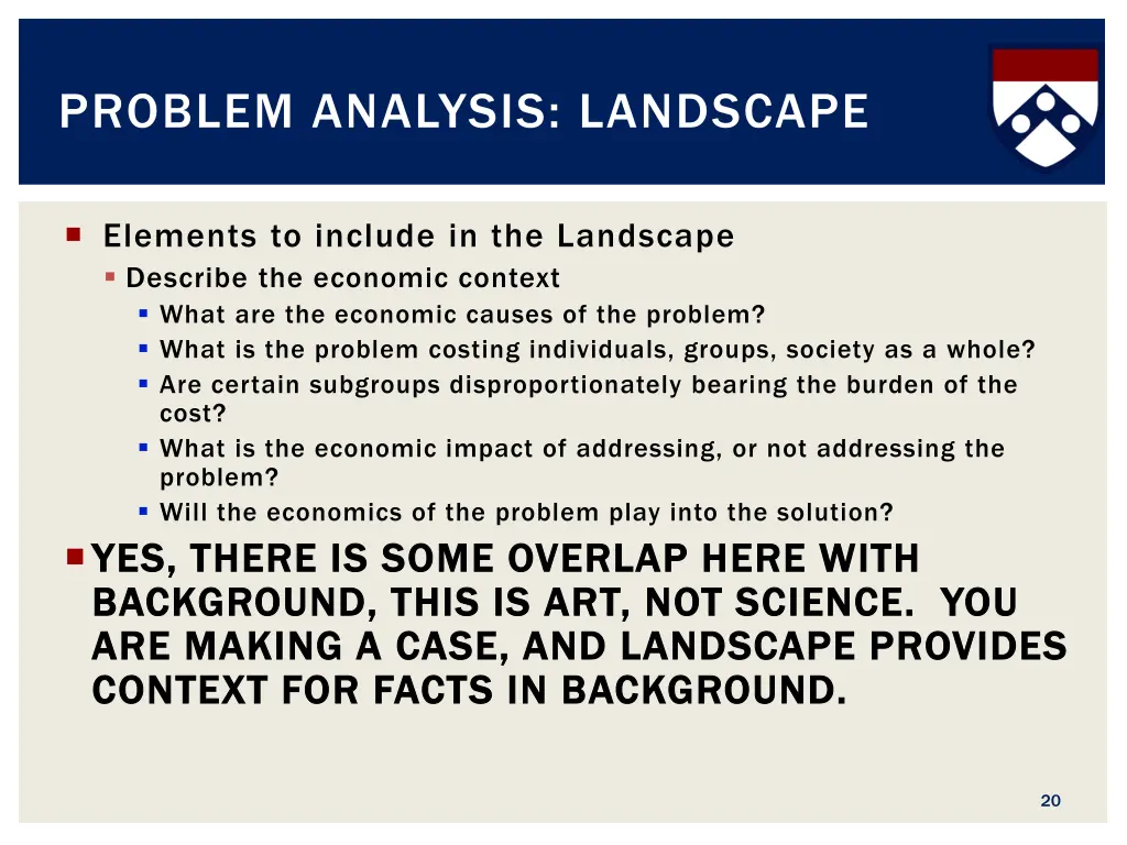 problem analysis landscape 4