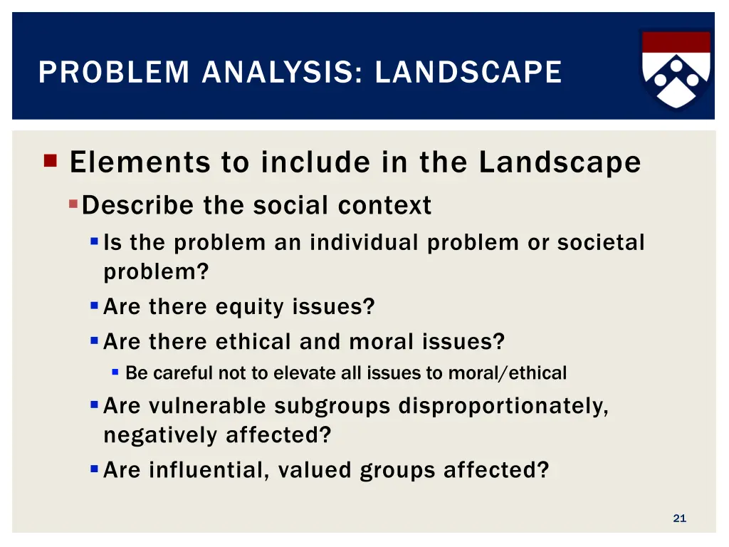 problem analysis landscape 5