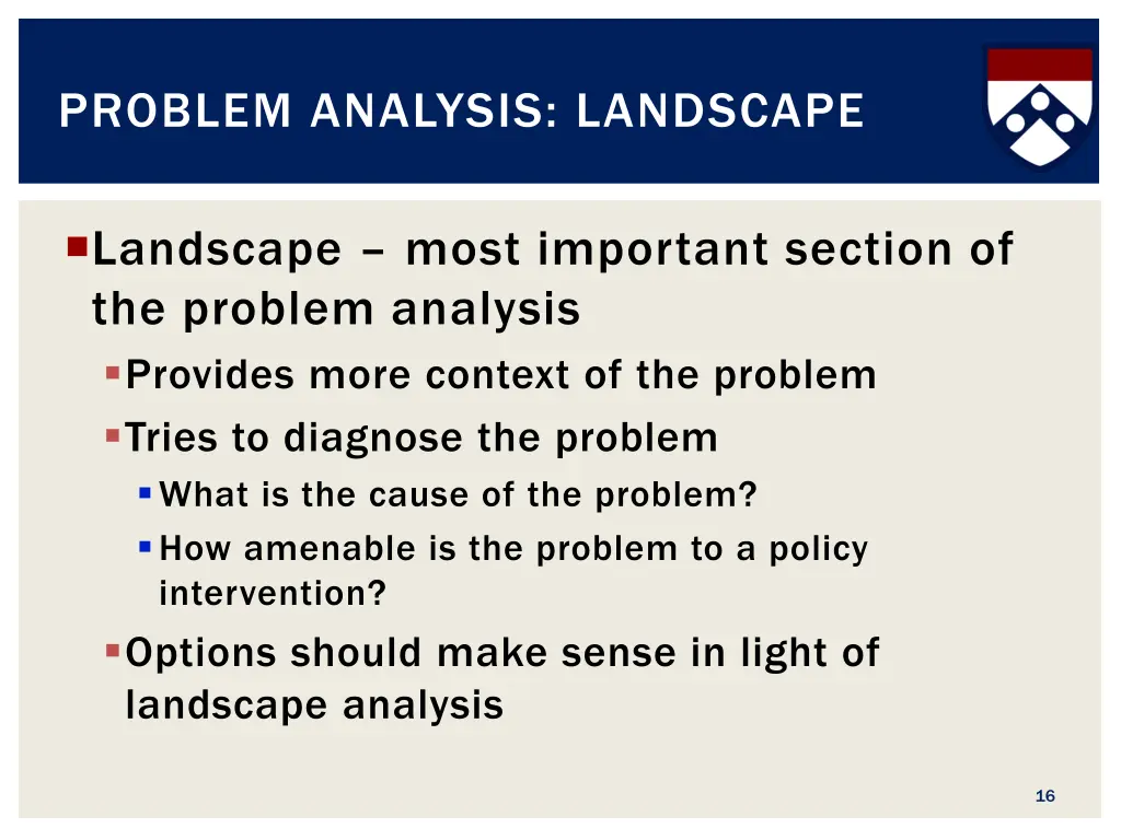 problem analysis landscape