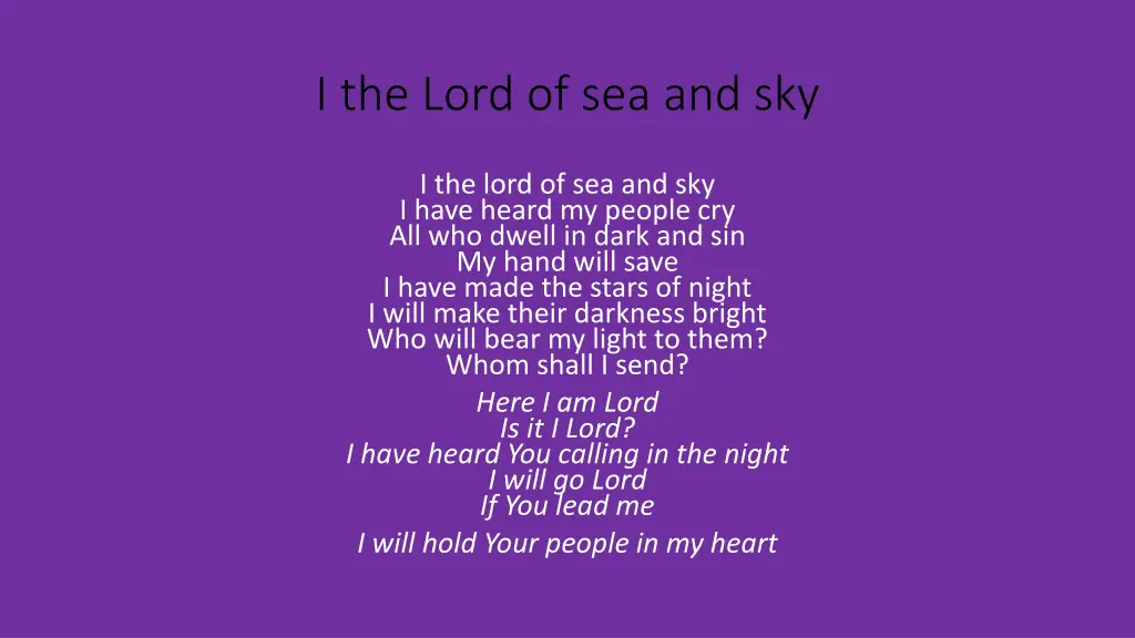 i the lord of sea and sky