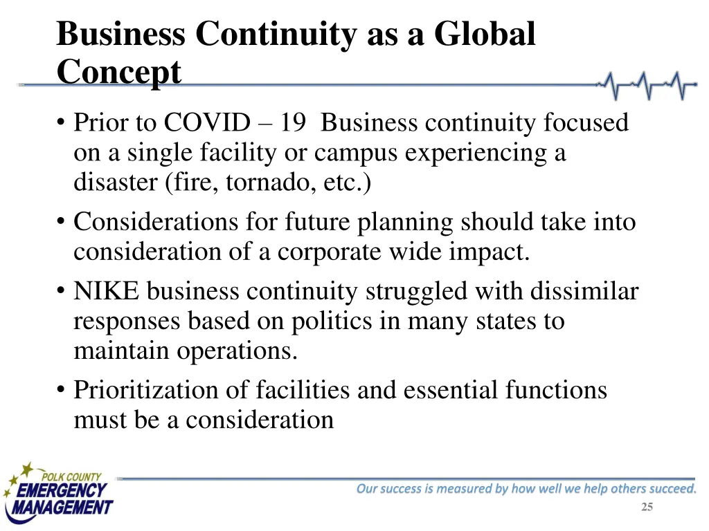 business continuity as a global concept