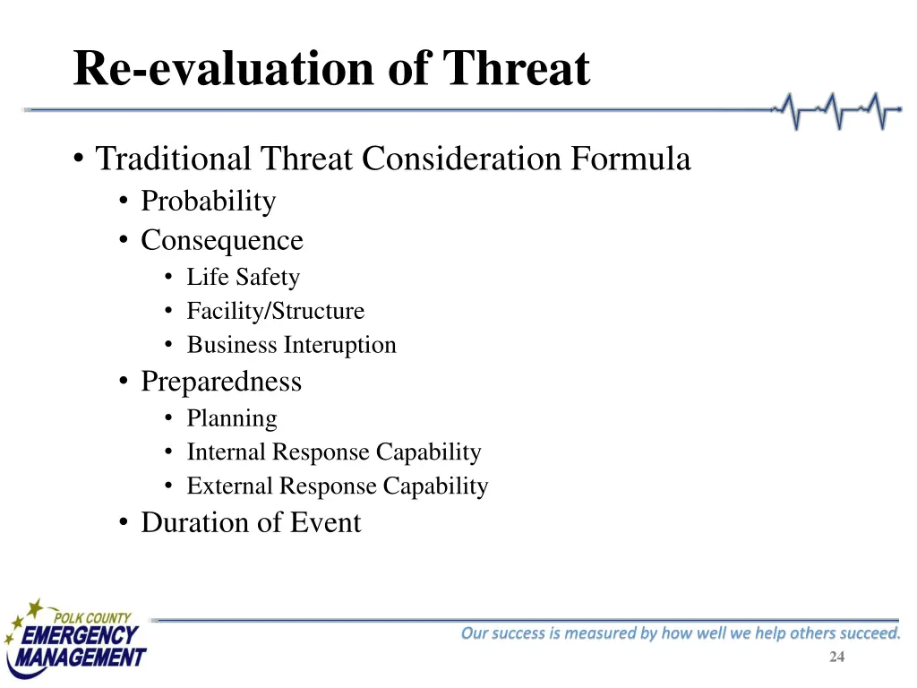 re evaluation of threat