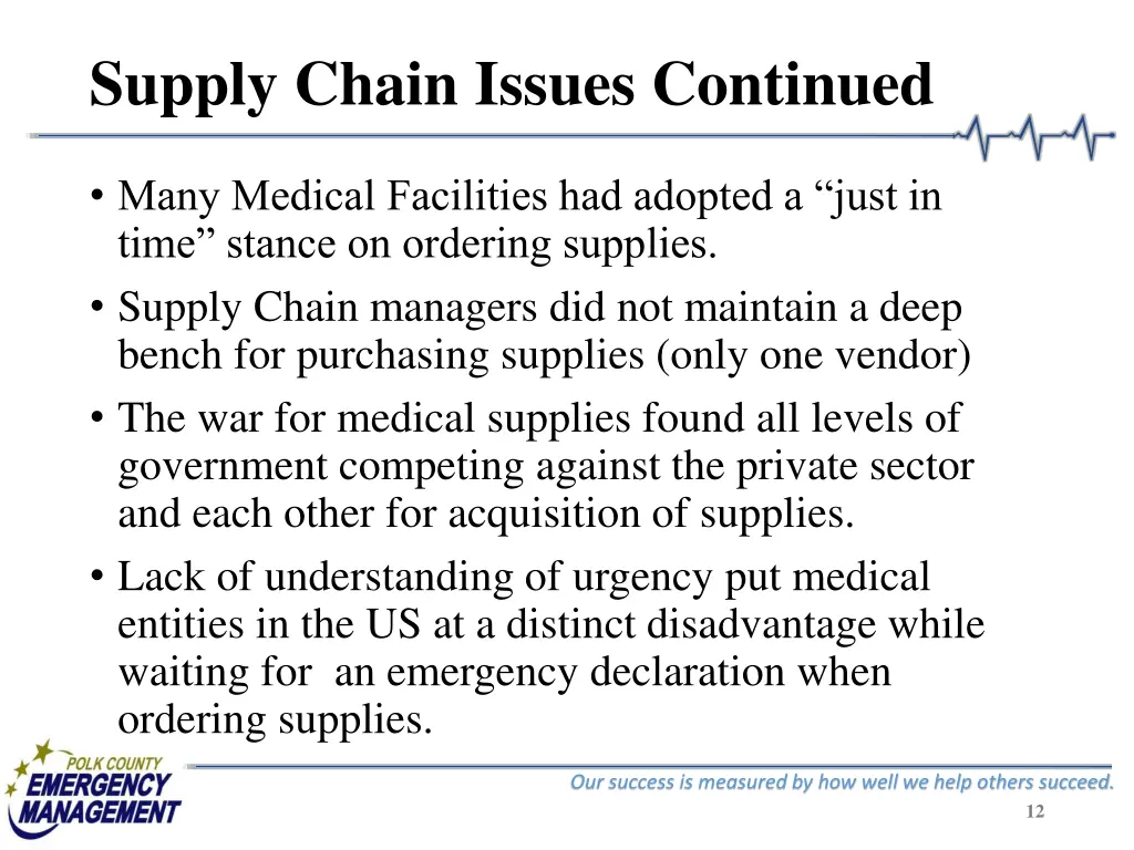 supply chain issues continued