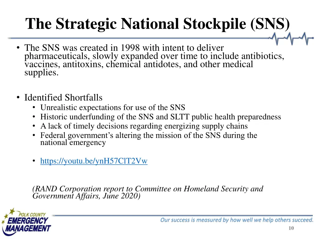 the strategic national stockpile sns