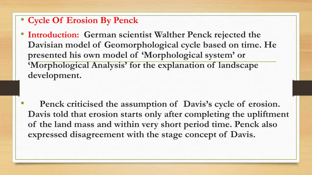 cycle of erosion by penck introduction german