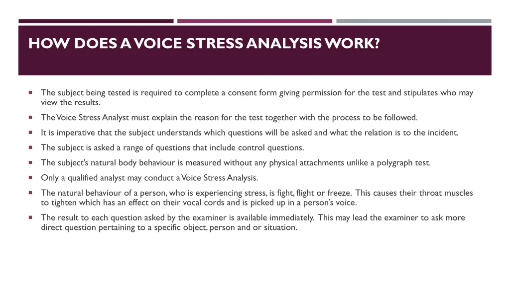 how does a voice stress analysis work