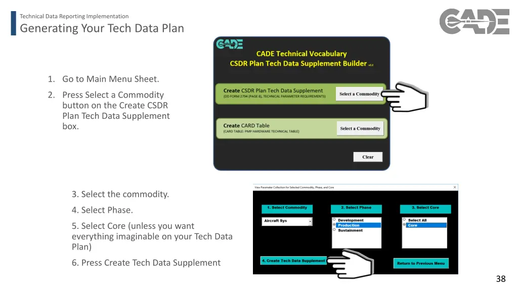 technical data reporting implementation 31