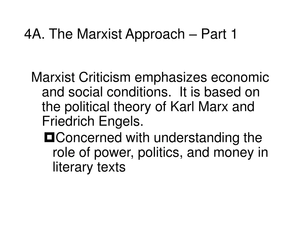 4a the marxist approach part 1