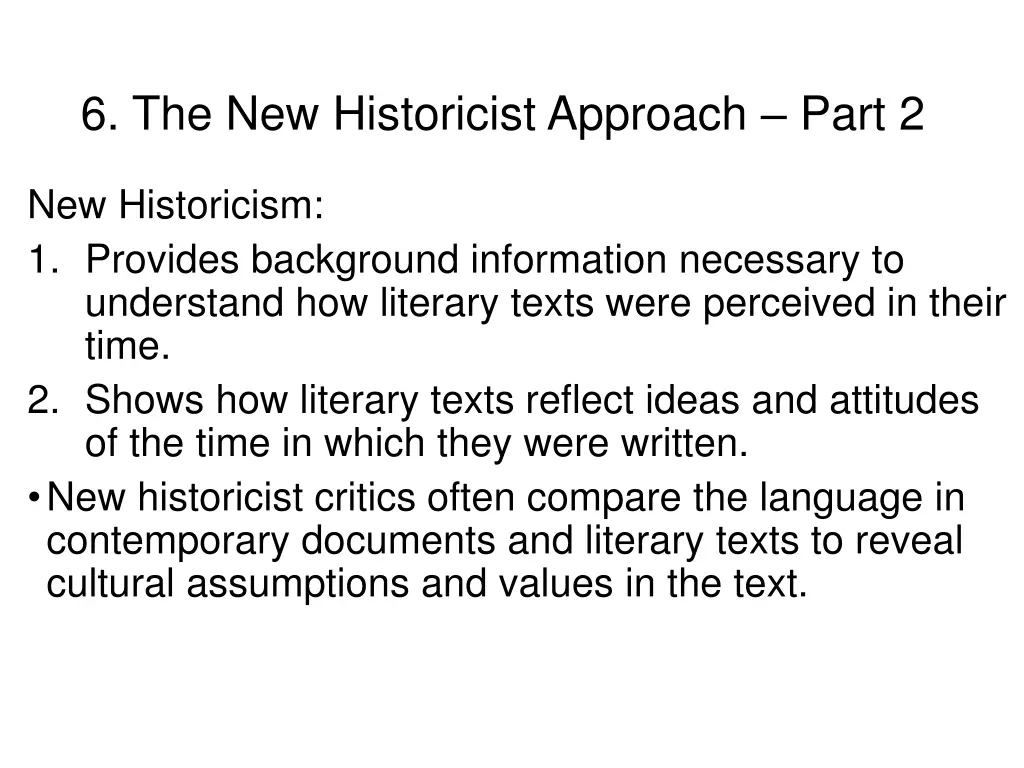 6 the new historicist approach part 2