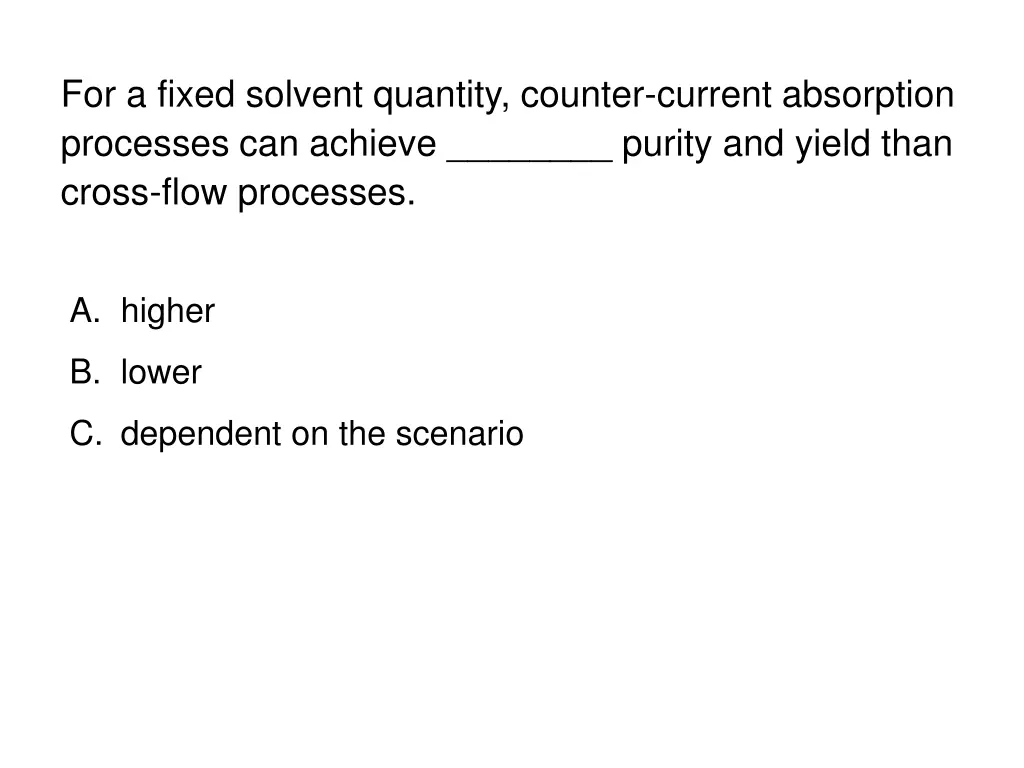 for a fixed solvent quantity counter current