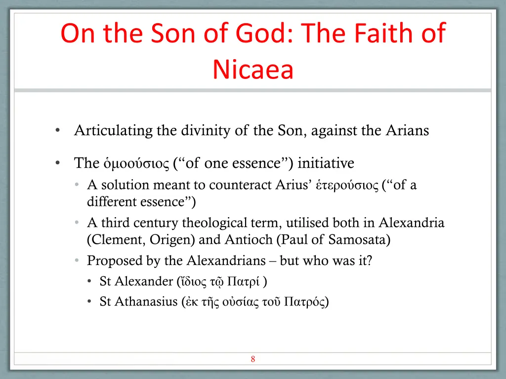 on the son of god the faith of nicaea