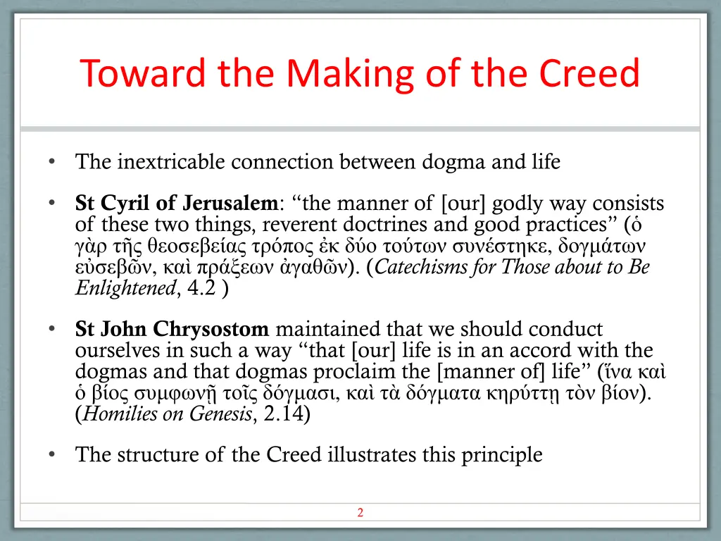 toward the making of the creed