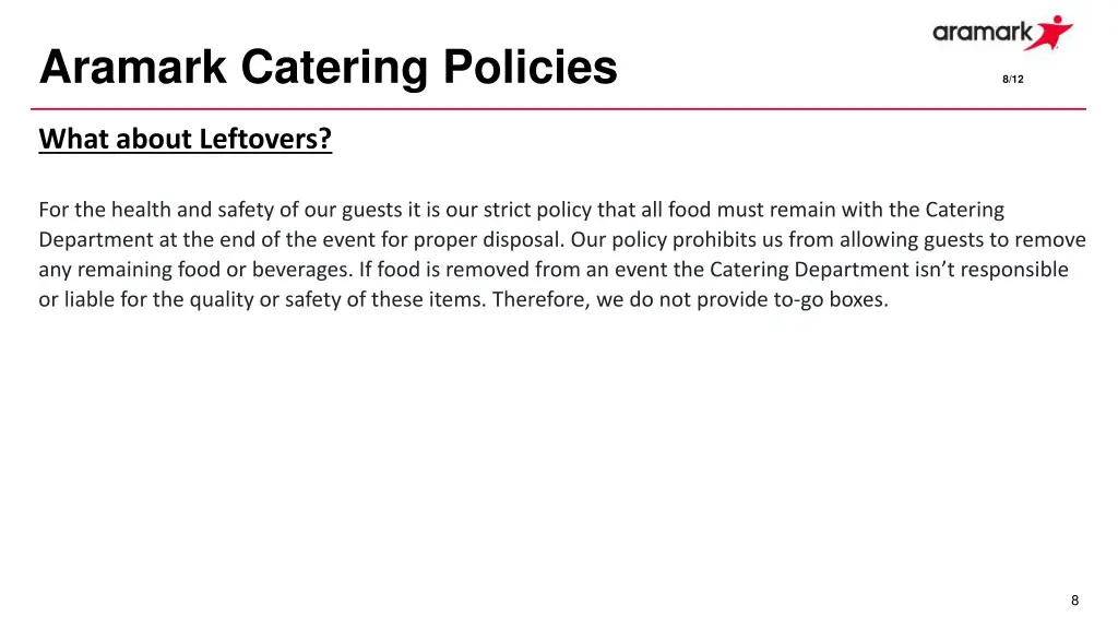 aramark catering policies 7