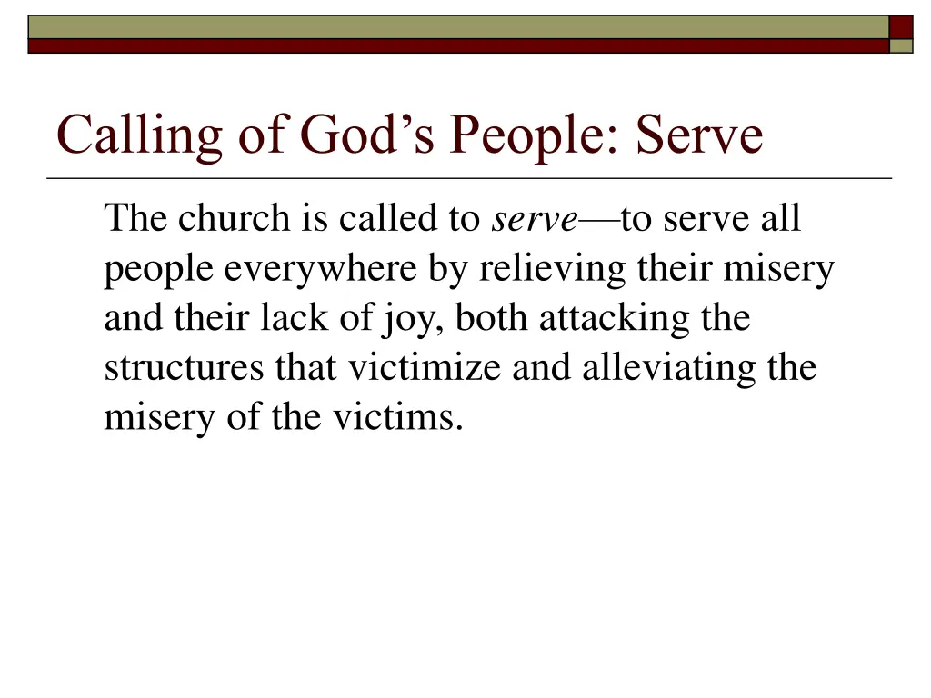 calling of god s people serve