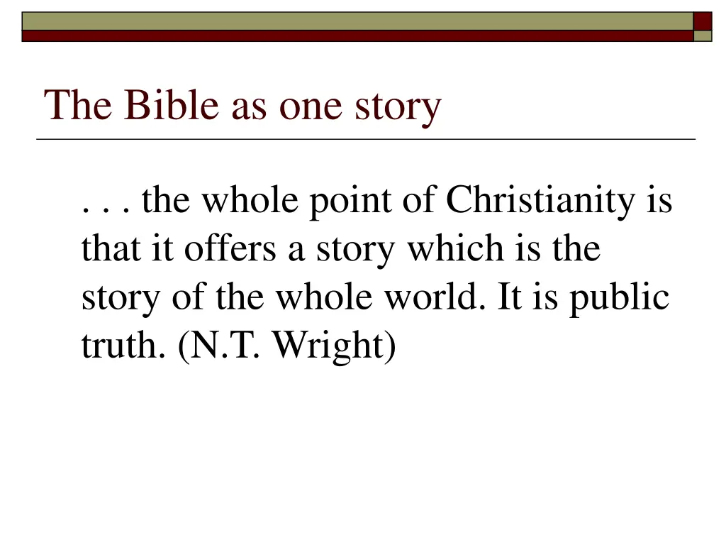 the bible as one story