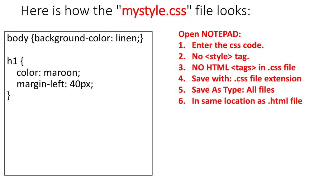 here is how the mystyle css