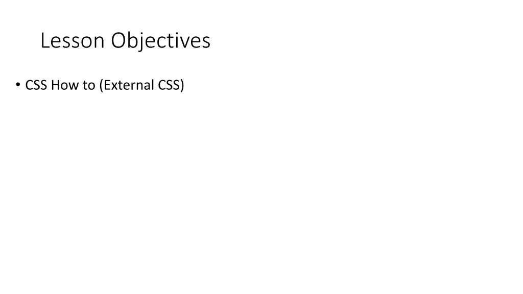 lesson objectives