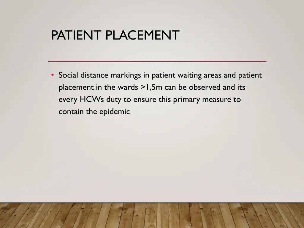 patient placement