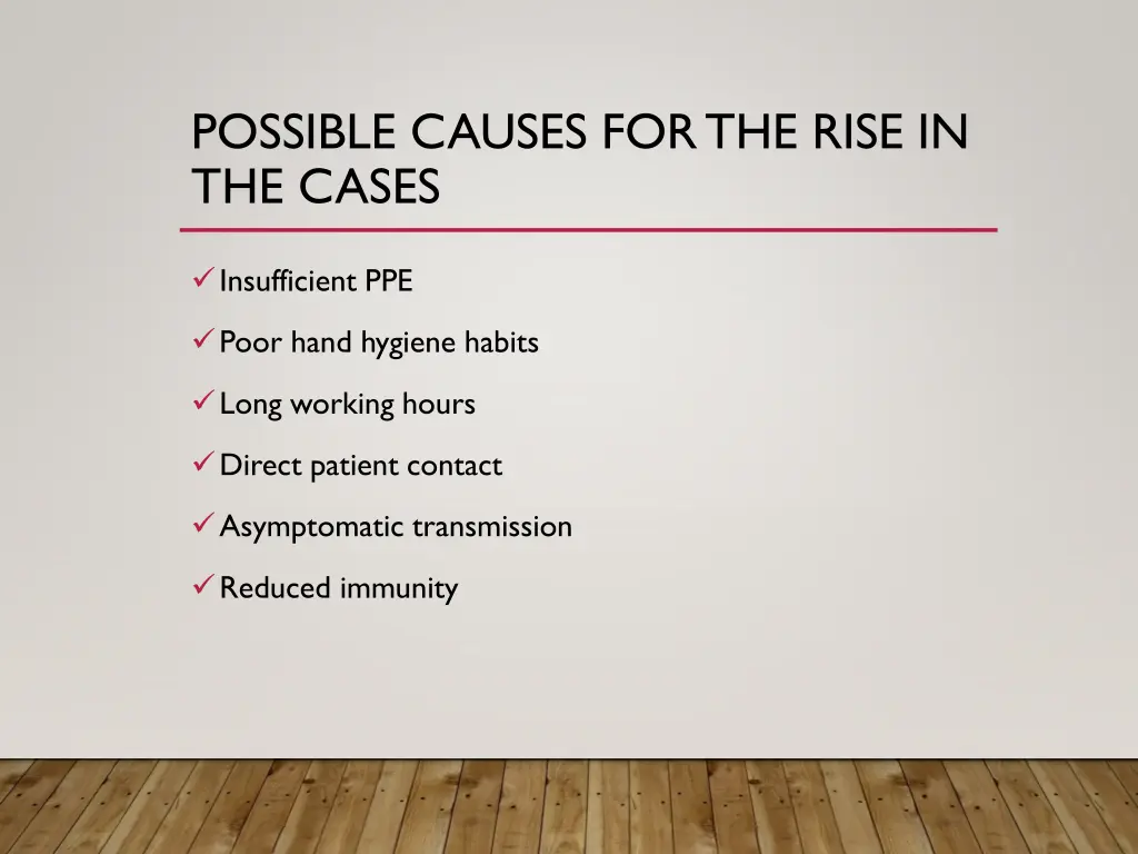 possible causes for the rise in the cases