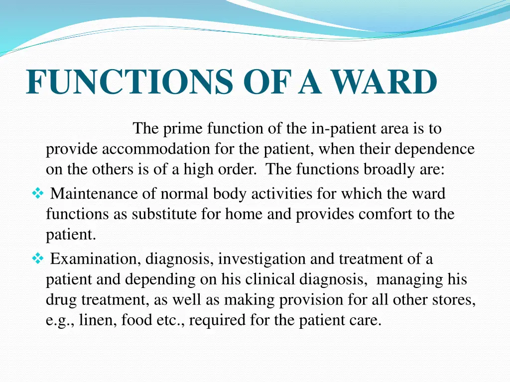 functions of a ward