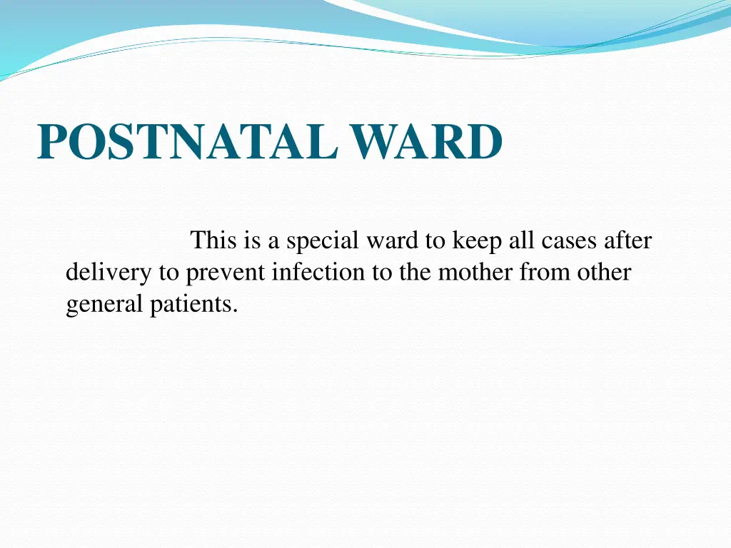 postnatal ward