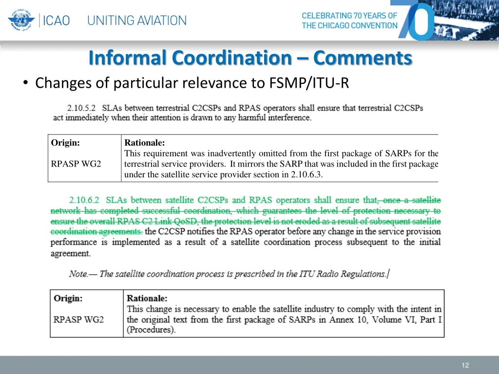 informal coordination comments changes