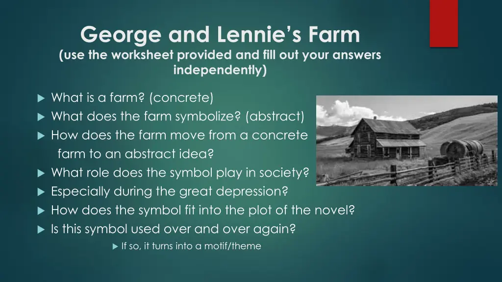 george and lennie s farm use the worksheet