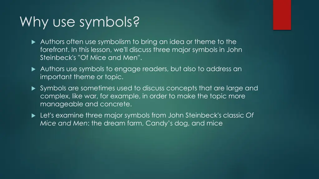 why use symbols