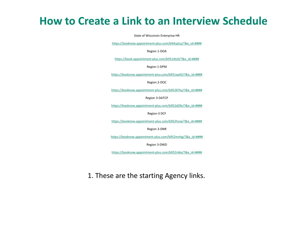 how to create a link to an interview schedule