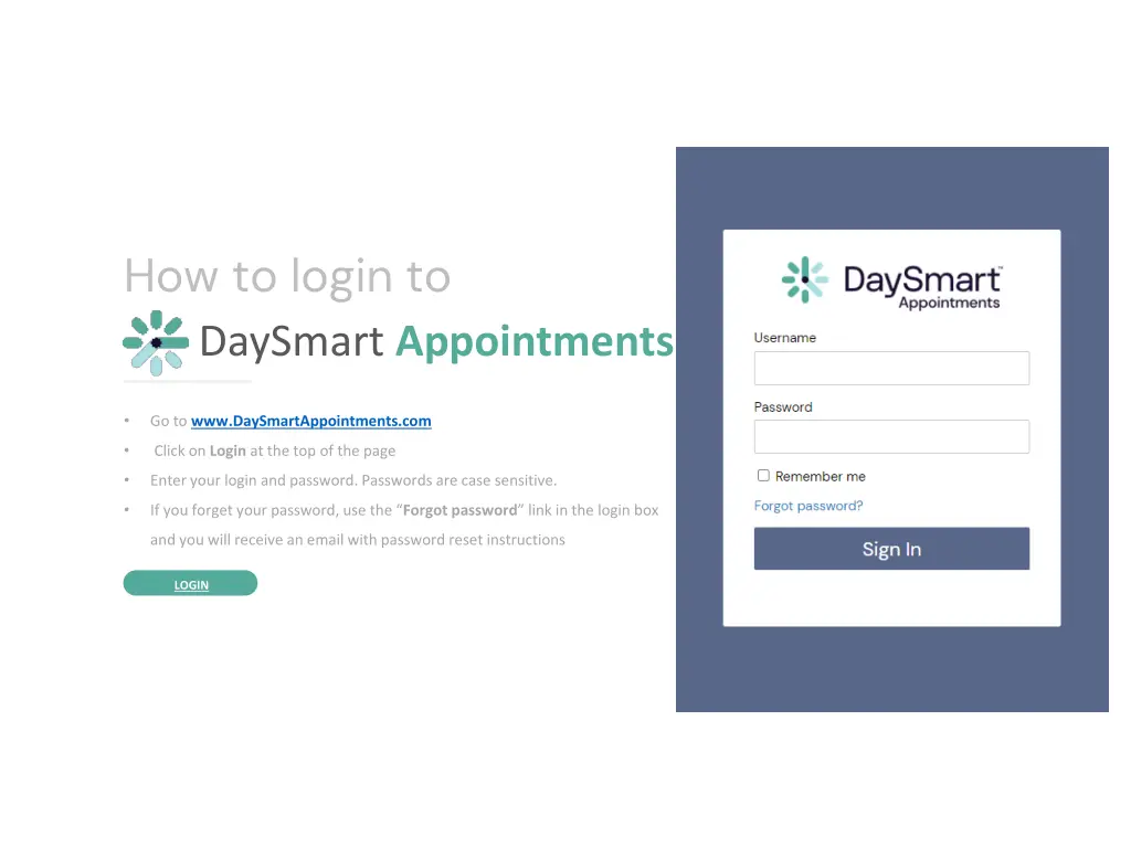 how to login to daysmart appointments