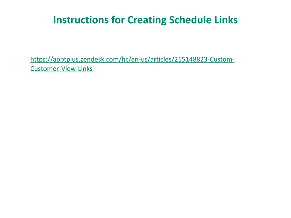 instructions for creating schedule links