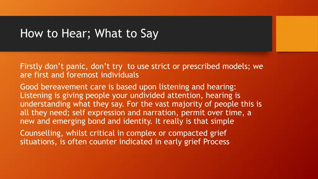 how to hear what to say