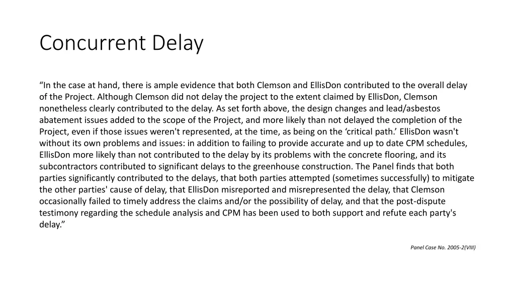 concurrent delay